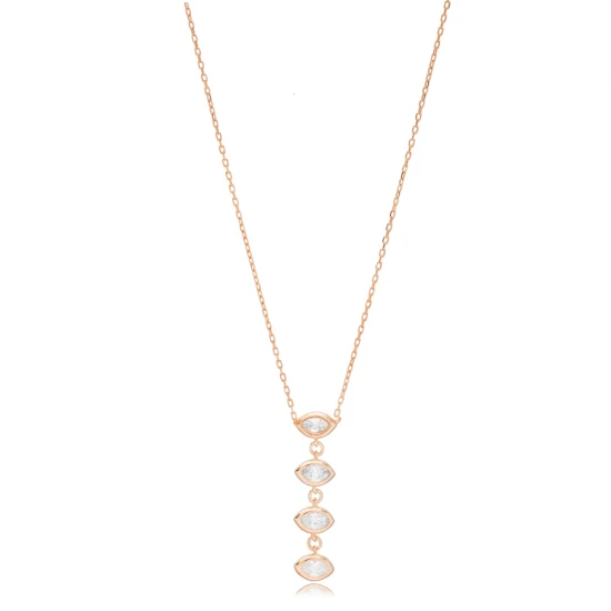 Marquise CZ Dainty Shape Women Designs Silver Necklace Marquise CZ Dainty Shape Women Designs Silver Necklace