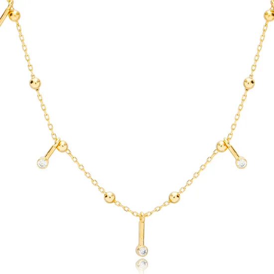 Shiny CZ Ball Chain Best Selling 925 Silver Necklace Shiny CZ Ball Chain Best Selling 925 Silver Necklace