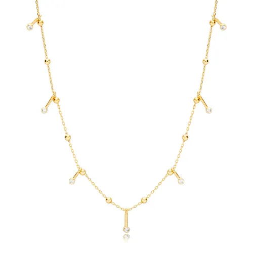 Shiny CZ Ball Chain Best Selling 925 Silver Necklace