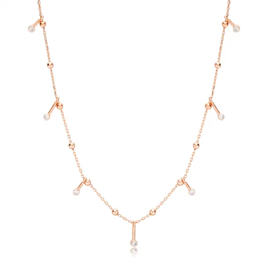 Shiny CZ Ball Chain Best Selling 925 Silver Necklace Shiny CZ Ball Chain Best Selling 925 Silver Necklace