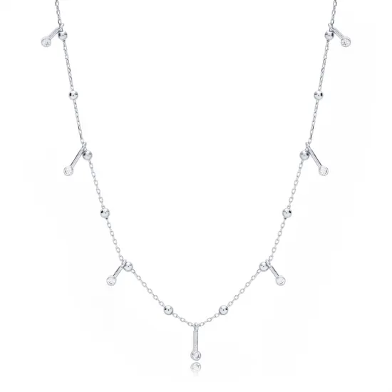 Shiny CZ Ball Chain Best Selling 925 Silver Necklace Shiny CZ Ball Chain Best Selling 925 Silver Necklace