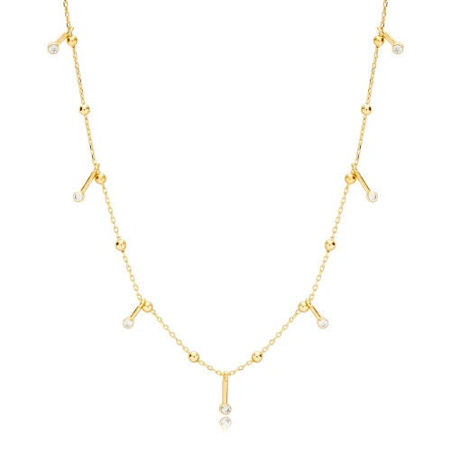 Shiny CZ Ball Chain Best Selling 925 Silver Necklace