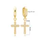CZ Cross Dangle 925 Sterling Silver Earrings CZ Cross Dangle 925 Sterling Silver Earrings