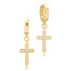 CZ Cross Dangle 925 Sterling Silver Earrings CZ Cross Dangle 925 Sterling Silver Earrings