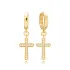 CZ Cross Dangle 925 Sterling Silver Earrings
