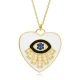 White Heart And Eye Enamel 925 Sterling Silver Pendant White Heart And Eye Enamel 925 Sterling Silver Pendant