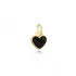 Heart Charm Minimalist Black Enamel Turkish Wholesale 925 Silver Sterling Jewelry With Hole Ø7 mm