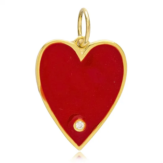 Red Enamel Heart Charm Dainty Handcrafted Turkish 925 Silver Sterling Romantic Jewelry With Hole Ø7 mm Red Enamel Heart Charm Dainty Handcrafted Turkish 925 Silver Sterling Romantic Jewelry With Hole Ø7 mm