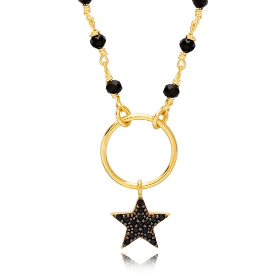 Turkish Onyx Star 925 Sterling Silver Necklace