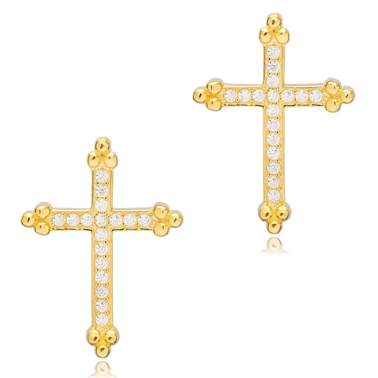 White Cross 925 Sterling Silver Earrings White Cross 925 Sterling Silver Earrings