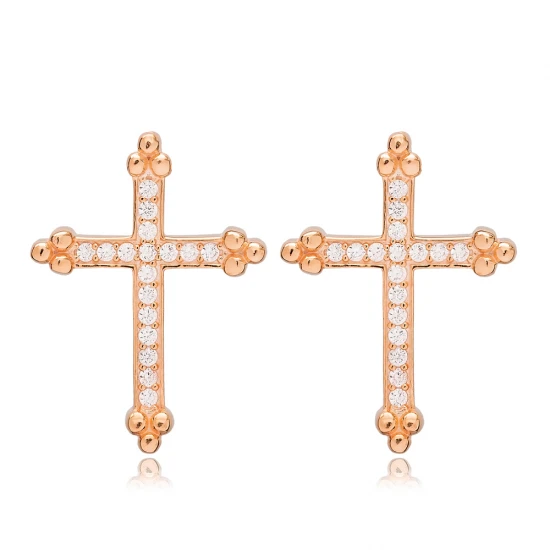 White Cross 925 Sterling Silver Earrings White Cross 925 Sterling Silver Earrings