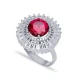 Turkish Ruby Cluster 925 Sterling Silver Ring | 925 Sterling Silver Wholesale | Sade Silver Turkish Ruby Cluster 925 Sterling Silver Ring - Sade 925 Silver Jewelry