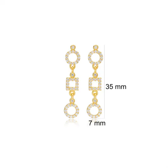 Geometric Round Square Design Stud Earrings Geometric Round Square Design Stud Earrings