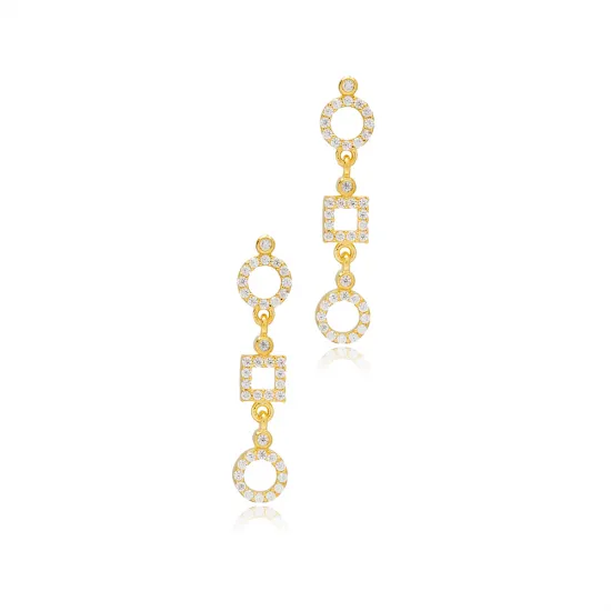 Geometric Round Square Design Stud Earrings Geometric Round Square Design Stud Earrings