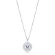 Sapphire Medallion Evil Eye Sterling Silver Necklace Sapphire Medallion Evil Eye Sterling Silver Necklace
