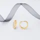 Shiny Mini  Ø16 Hoop Zircon Stone Earring Wholesale Handmade Turkish 925 Silver Sterling Jewellery