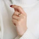 Snake Style Double Drop Shape CZ Adjustable Silver Ring Snake Style Double Drop Shape CZ Adjustable Silver Ring