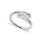 Snake Style Double Drop Shape CZ Adjustable Silver Ring Snake Style Double Drop Shape CZ Adjustable Silver Ring