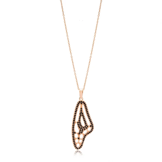 Black No Black Ink Pendant in 925 Sterling Silver