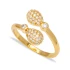 Clear Double Pear Open CZ Adjustable 925 Silver Ring