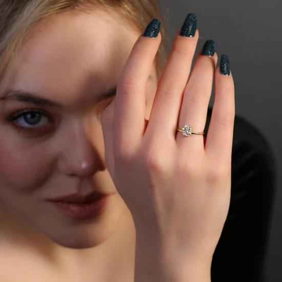 Paw Shiny CZ Style Popular Women Adjustable Silver Ring | 925 Sterling Silver Wholesale | Sade Silver Paw Shiny CZ Style Popular Women Adjustable Silver Ring - Sade 925 Silver Jewelry