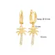 Minimalist Palm Tree Dainty Dangle 925 Silver Earrings