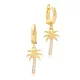Minimalist Palm Tree Dainty Dangle 925 Silver Earrings