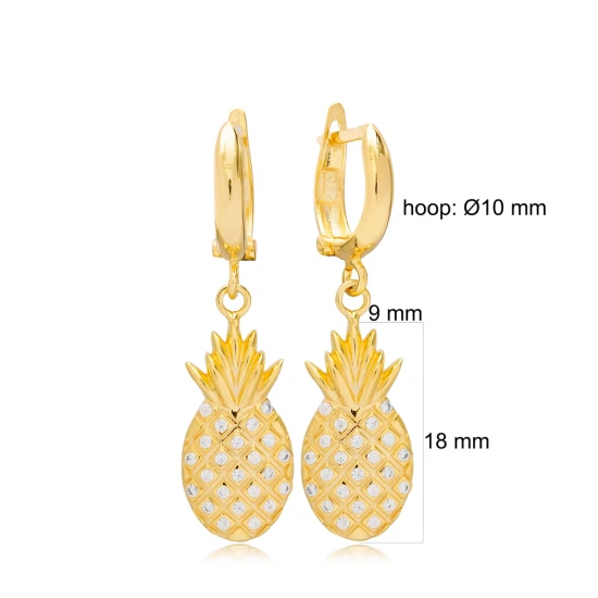 New Trend Pineapple Dangle 925 Sterling Silver Earrings New Trend Pineapple Dangle 925 Sterling Silver Earrings