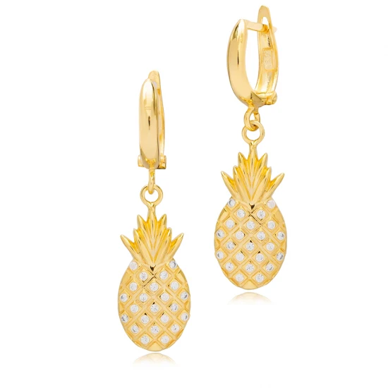New Trend Pineapple Dangle 925 Sterling Silver Earrings New Trend Pineapple Dangle 925 Sterling Silver Earrings
