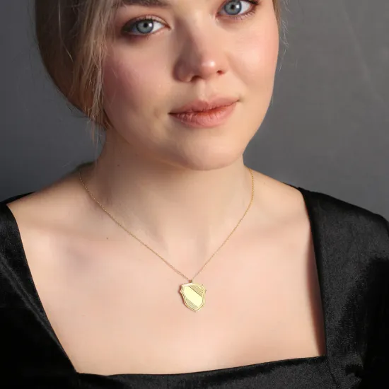 Shape Plain Dainty Medallion Sterling Silver Necklace