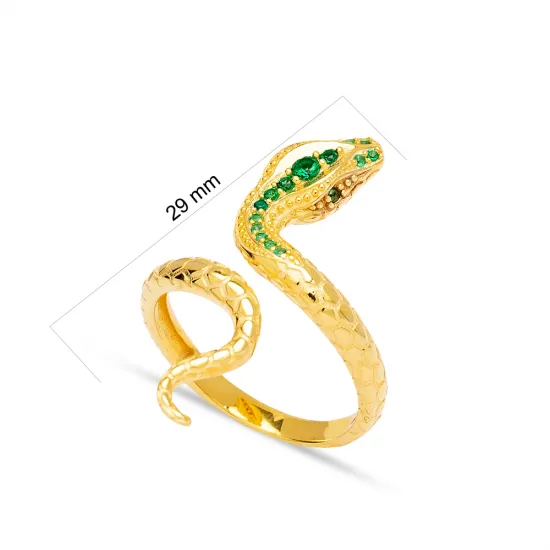Emerald Dainty Snake Women 925 Sterling Silver Ring Emerald Dainty Snake Women 925 Sterling Silver Ring