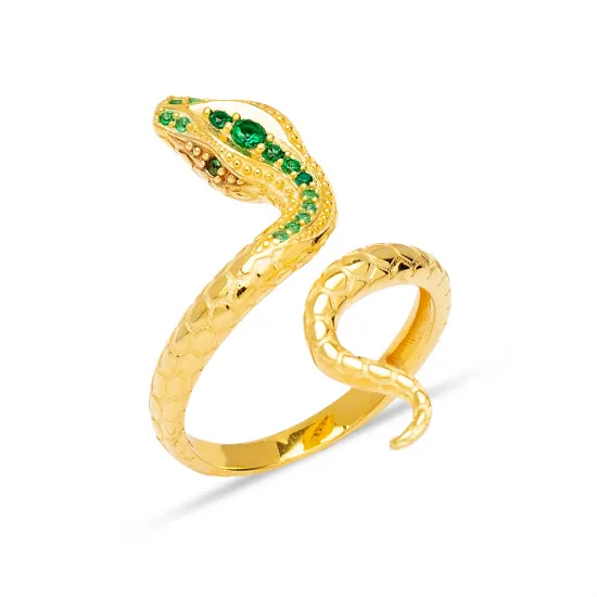 Emerald Dainty Snake Women 925 Sterling Silver Ring Emerald Dainty Snake Women 925 Sterling Silver Ring