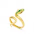 Emerald Dainty Snake Women 925 Sterling Silver Ring