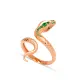 Emerald Dainty Snake Women 925 Sterling Silver Ring Emerald Dainty Snake Women 925 Sterling Silver Ring