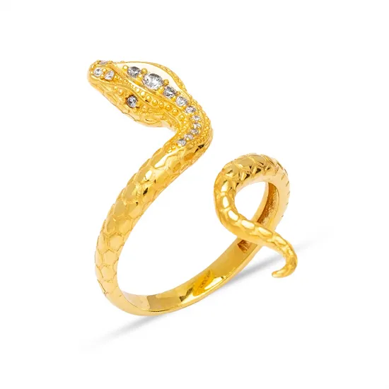 CZ Dainty Snake Women 925 Sterling Silver Ring - Sade 925 Silver Jewelry