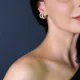 White Enamel Zircon Stone Hoop Earrings Turkish Wholesale 925 Sterling Silver Jewelry
