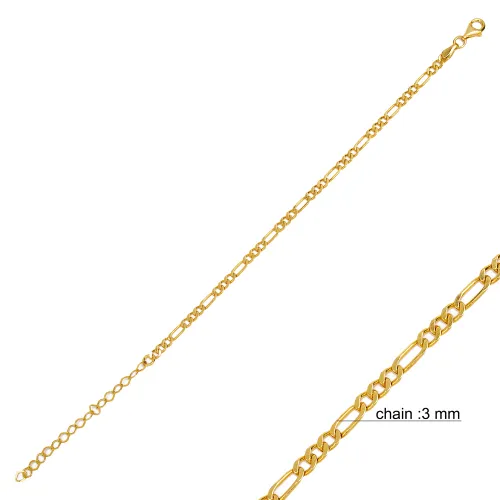 Popular Figaro Chain 925 Sterling Silver Bracelet Popular Figaro Chain 925 Sterling Silver Bracelet