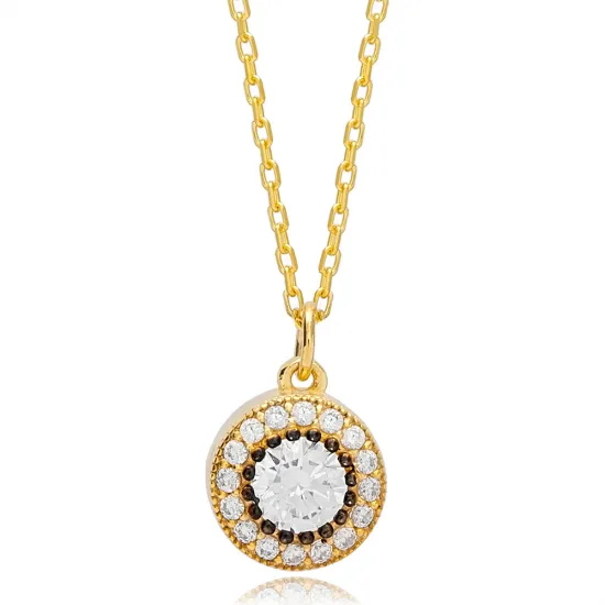 Trendy Round Style Zircon Stone Charm Pendant Necklace Turkish Wholesale 925 Sterling Silver Jewelry Trendy Round Style Zircon Stone Charm Pendant Necklace Turkish Wholesale 925 Sterling Silver Jewelry