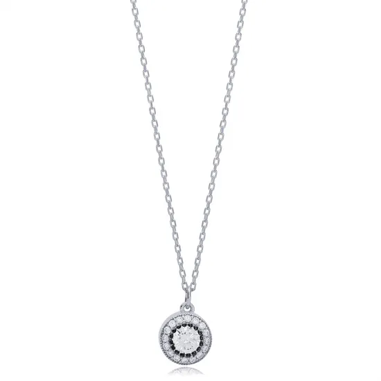 Trendy Round Style Zircon Stone Charm Pendant Necklace Turkish Wholesale 925 Sterling Silver Jewelry Trendy Round Style Zircon Stone Charm Pendant Necklace Turkish Wholesale 925 Sterling Silver Jewelry
