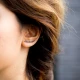 Minimalist Black CZ Round Climber 925 Silver Earrings