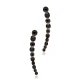 Minimalist Black CZ Round Climber 925 Silver Earrings