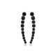 Minimalist Black CZ Round Climber 925 Silver Earrings