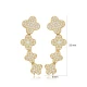 Four Leaf Clover Leaf 925 Sterling Silver Earrings Four Leaf Clover Leaf 925 Sterling Silver Earrings
