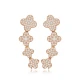 Four Leaf Clover Leaf 925 Sterling Silver Earrings Four Leaf Clover Leaf 925 Sterling Silver Earrings