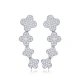 Four Leaf Clover Leaf 925 Sterling Silver Earrings Four Leaf Clover Leaf 925 Sterling Silver Earrings