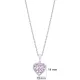 Pink CZ Stone Dainty Charm Necklace Silver Jewelry Pink CZ Stone Dainty Charm Necklace Silver Jewelry