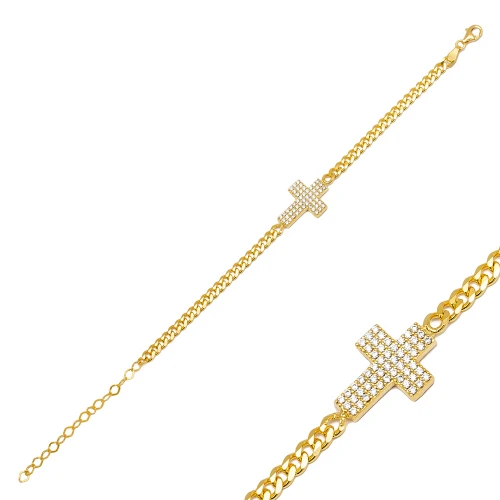 Cross Dainty Christian 925 Sterling Silver Bracelet