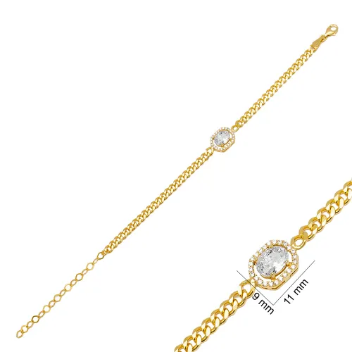 Dainty CZ Geometric Shape 925 Sterling Silver Bracelet Dainty CZ Geometric Shape 925 Sterling Silver Bracelet