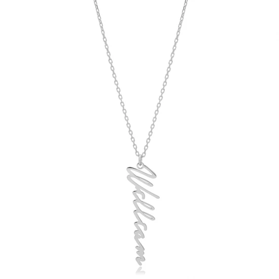 Personalized Custom Name 925 Sterling Silver Necklace | 925 Sterling Silver Wholesale | Sade Silver Personalized Custom Name 925 Sterling Silver Necklace - Sade 925 Silver Jewelry