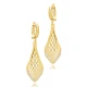 Pear Shape Perforated Dangle Sterling Silver Earrings - Sade 925 Silver Jewelry